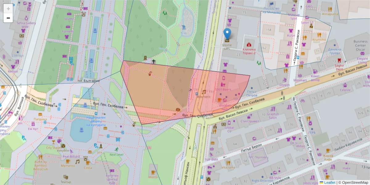 Карта на пощенски код  и съседните пощенски кодове в България