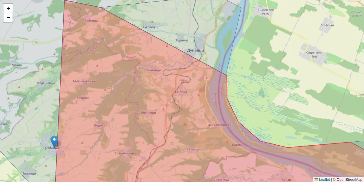 Карта на пощенски код  и съседните пощенски кодове в България