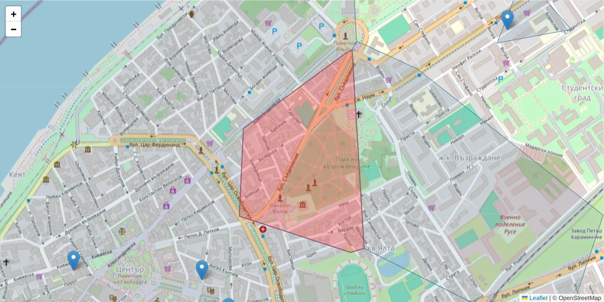 Карта на пощенски код  и съседните пощенски кодове в България