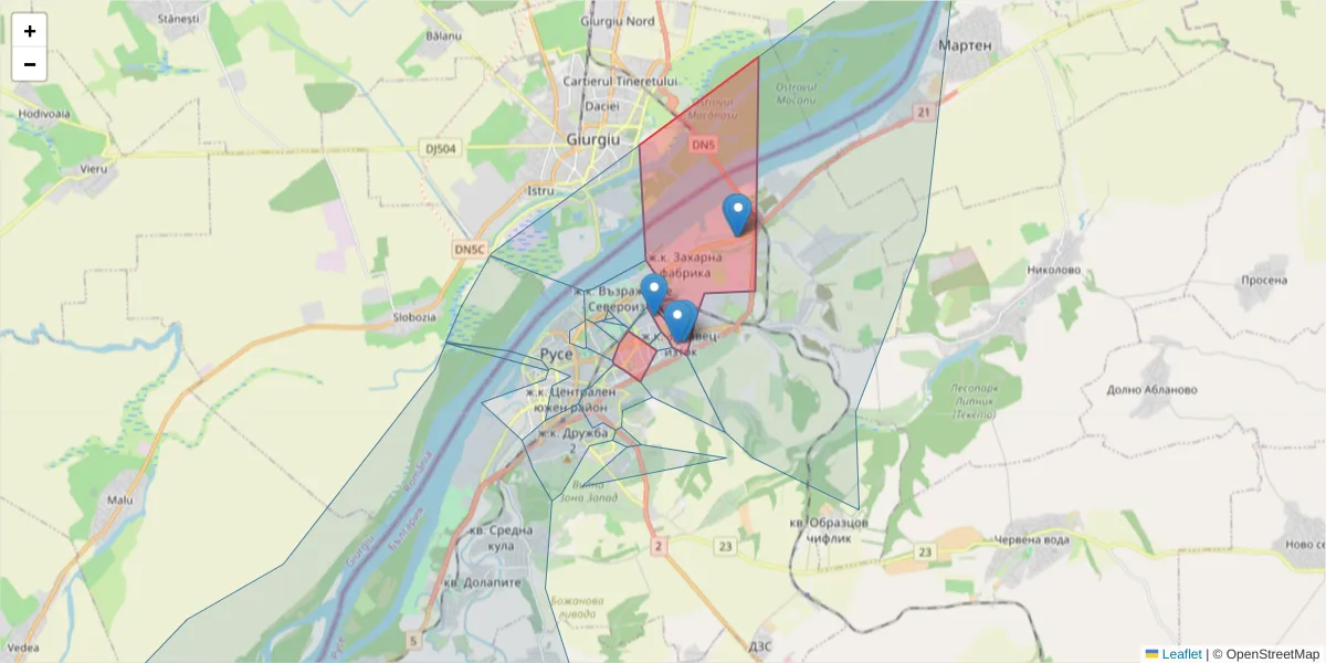 Карта на пощенски код  и съседните пощенски кодове в България