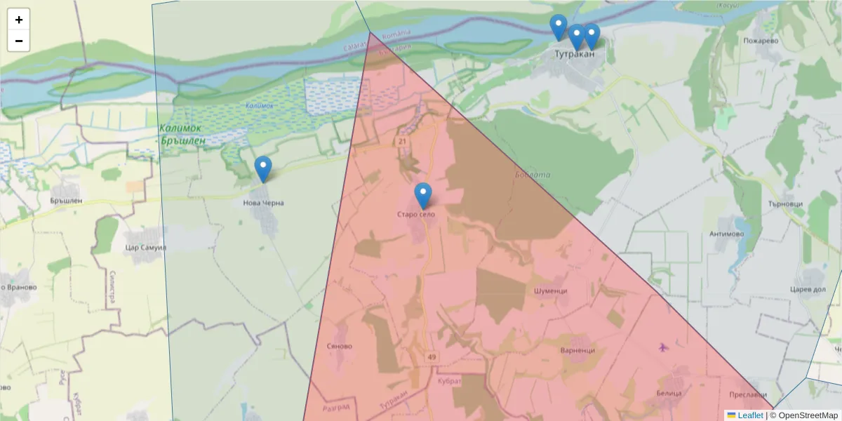 Карта на пощенски код  и съседните пощенски кодове в България
