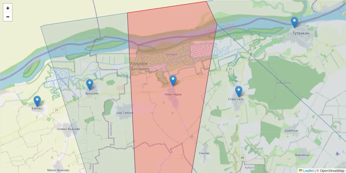 Карта на пощенски код  и съседните пощенски кодове в България