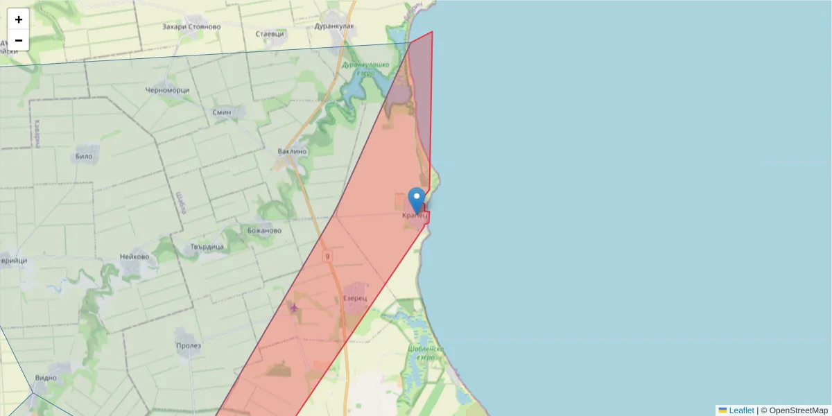 Карта на пощенски код  и съседните пощенски кодове в България